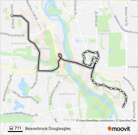 711 Bus Line Map