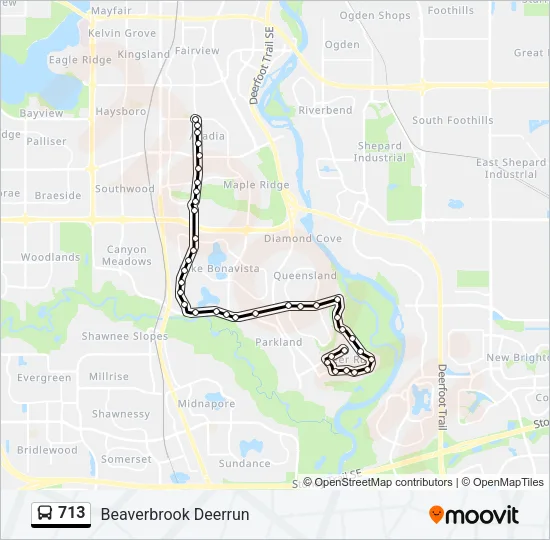 713 Bus Line Map