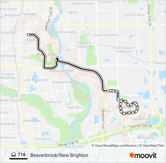 Plan de la ligne 716 de bus