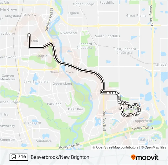 Plan de la ligne 716 de bus