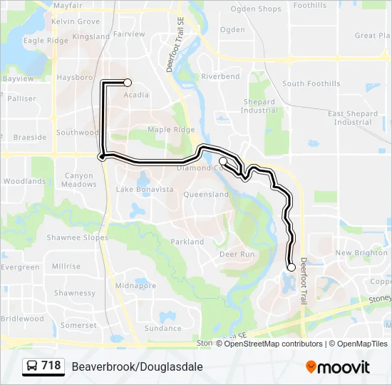 718 Bus Line Map