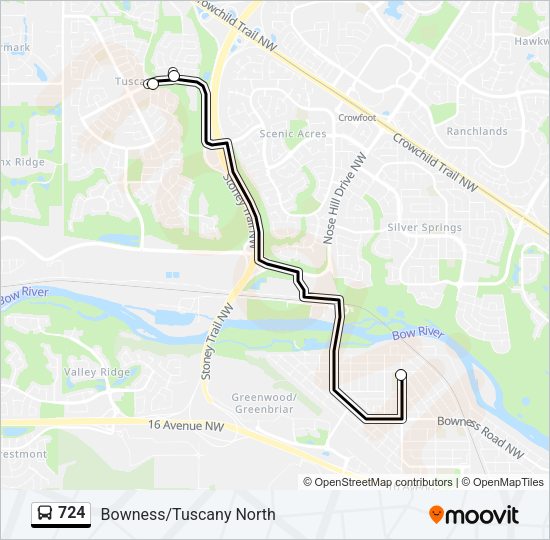 724 Bus Line Map