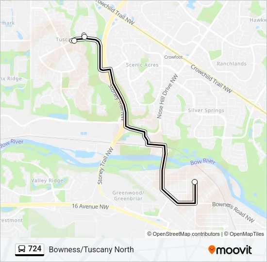 724 Bus Line Map
