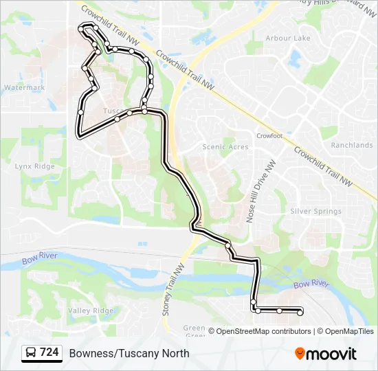 724 Bus Line Map