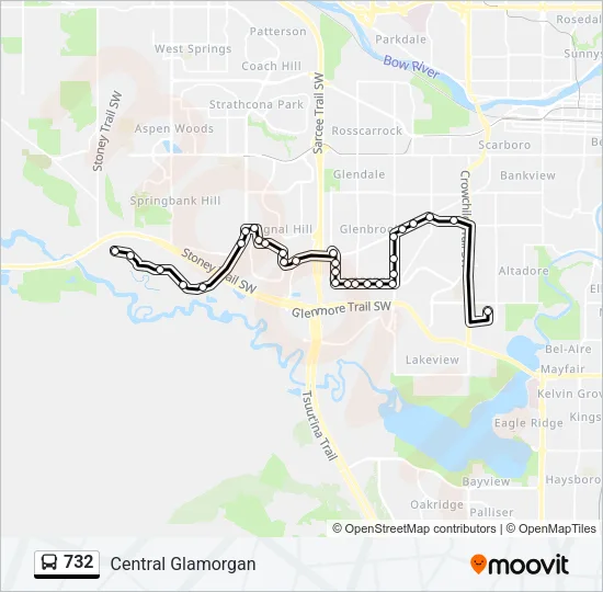 Plan de la ligne 732 de bus
