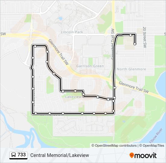 733 Bus Line Map