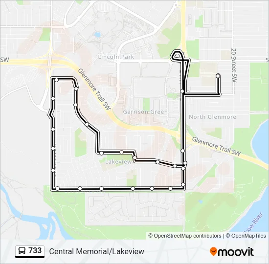 733 Bus Line Map