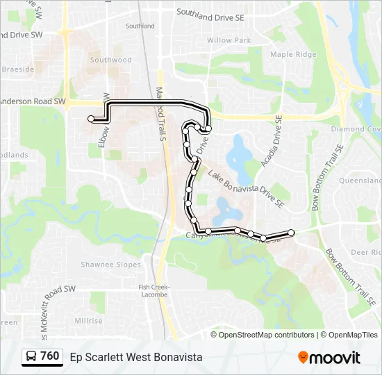 760 Bus Line Map