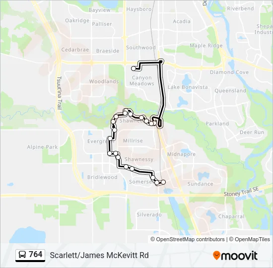 764 Bus Line Map