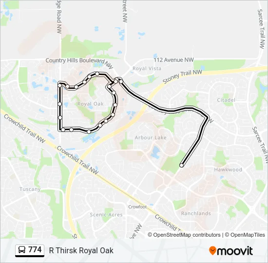 774 Bus Line Map