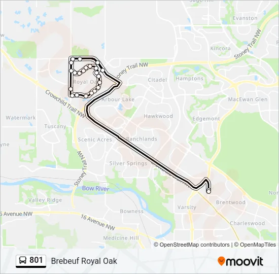 801 Bus Line Map