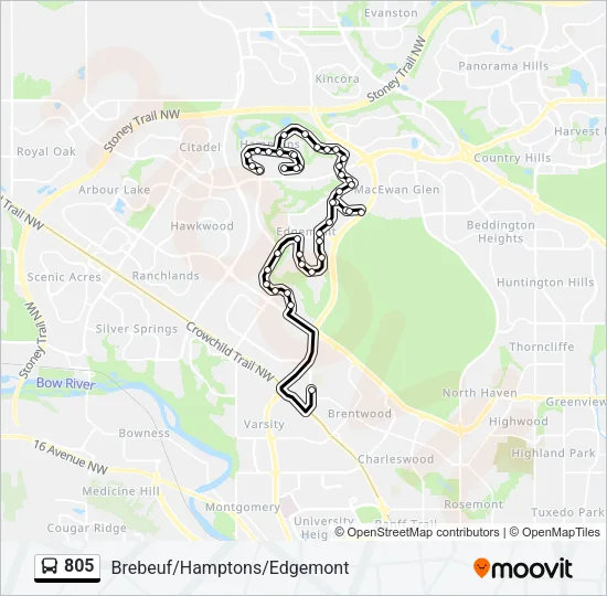 Plan de la ligne 805 de bus