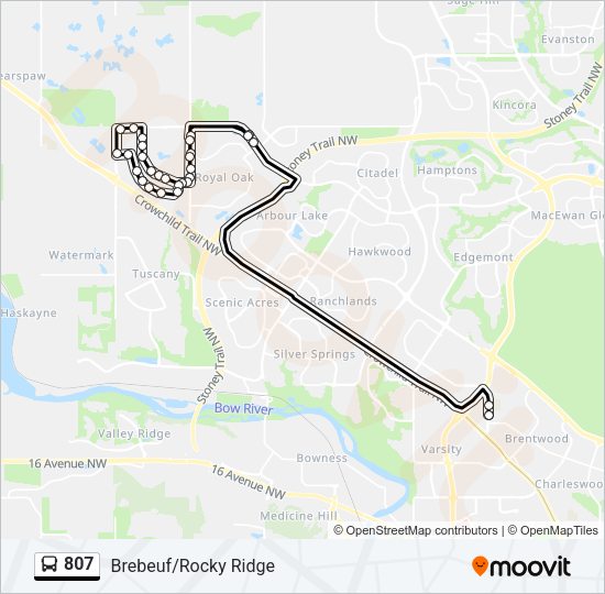 807 bus Line Map