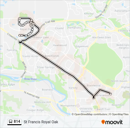 814 Bus Line Map