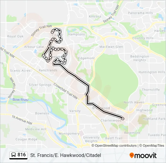 816 Bus Line Map