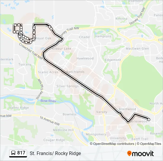 Plan de la ligne 817 de bus