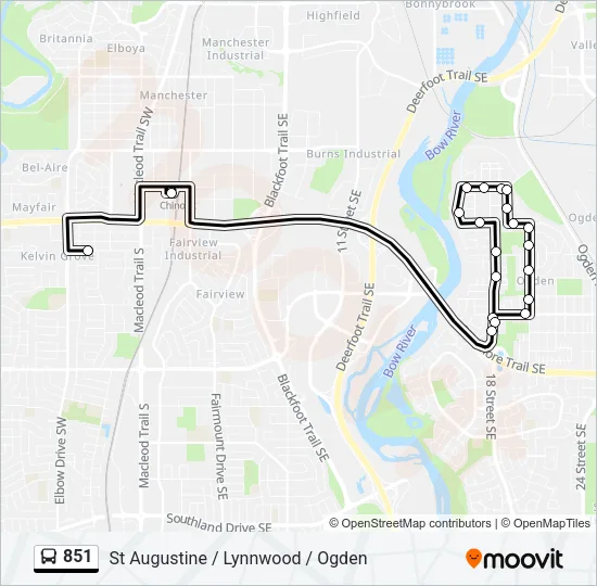 851 Bus Line Map