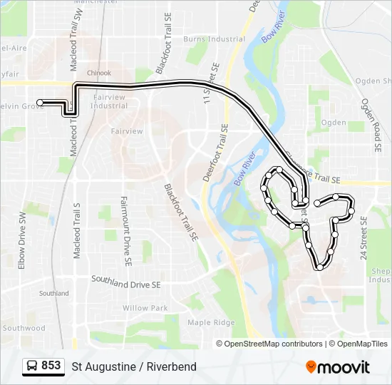 853 Bus Line Map