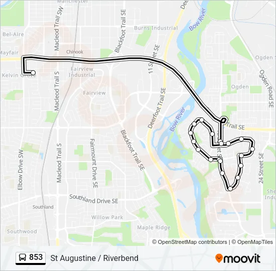 853 Bus Line Map