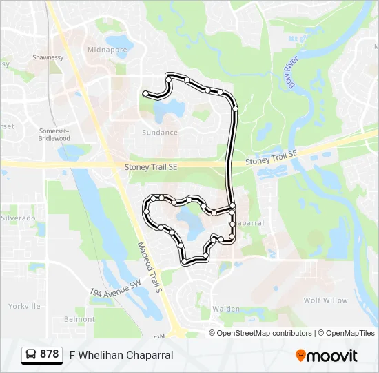 878 Bus Line Map