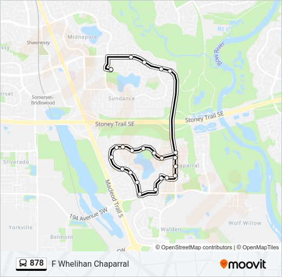 878 bus Line Map