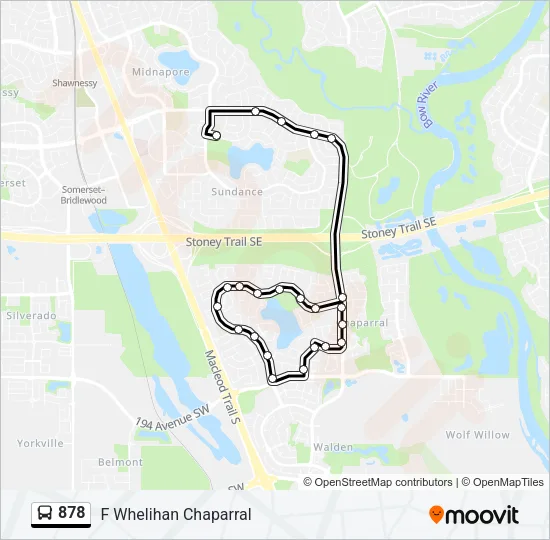 878 Bus Line Map