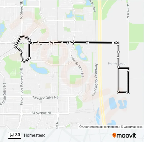 80 Bus Line Map