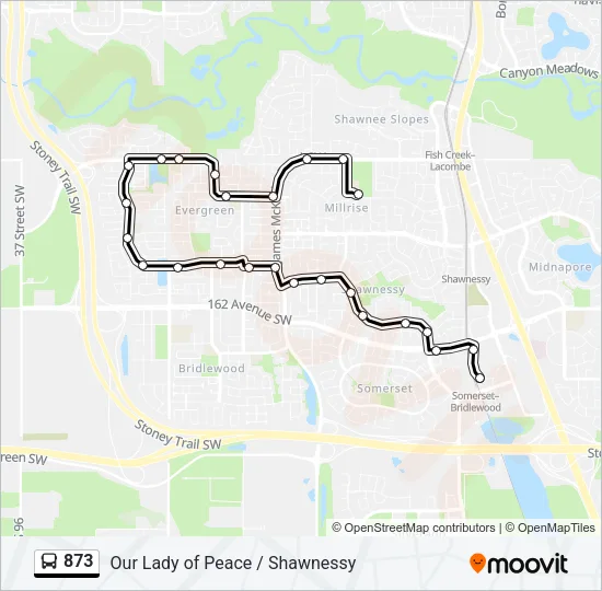 873 Bus Line Map