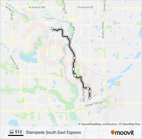 512 Bus Line Map