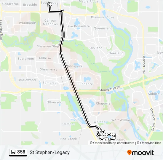 858 Bus Line Map