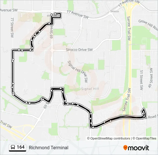 164 Bus Line Map