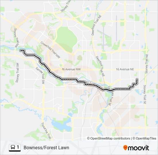 1 Bus Line Map