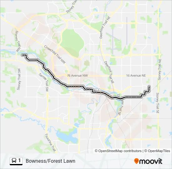 1 Bus Line Map