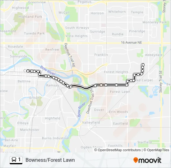 1 Bus Line Map
