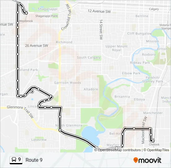 9 Bus Line Map