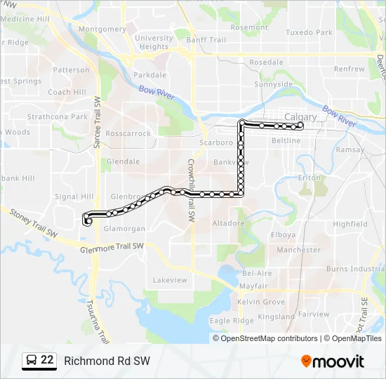 22 Bus Line Map