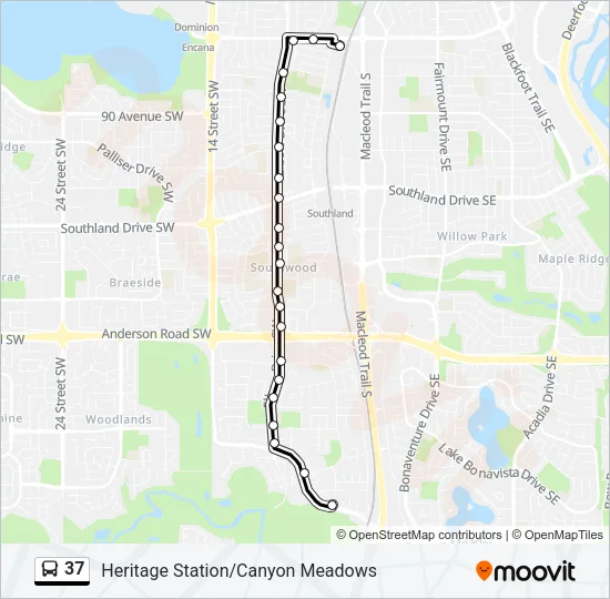 37 Bus Line Map