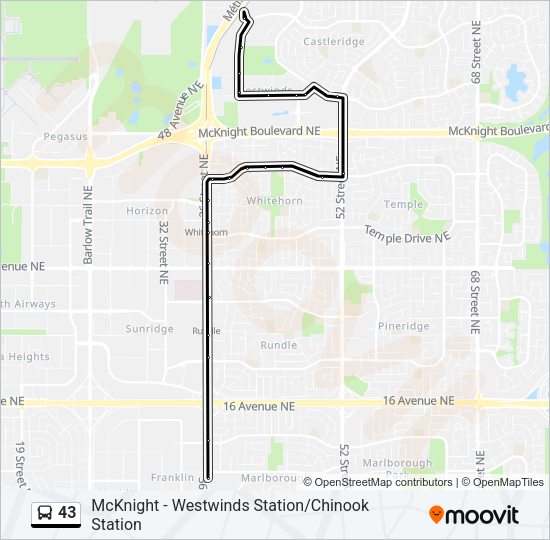 43 Bus Line Map