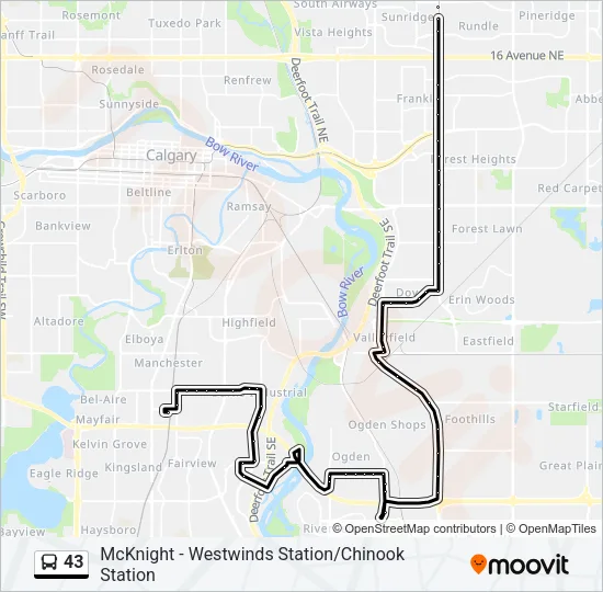 43 Bus Line Map