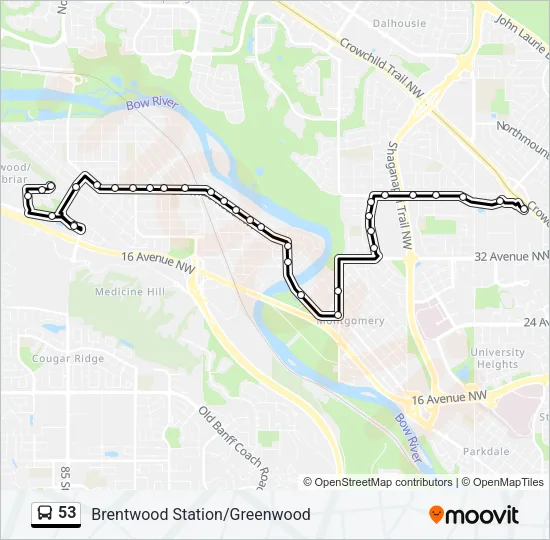 53 Bus Line Map