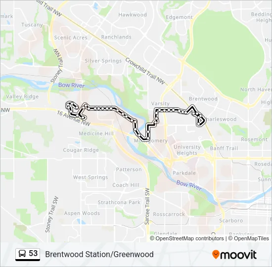 53 Bus Line Map
