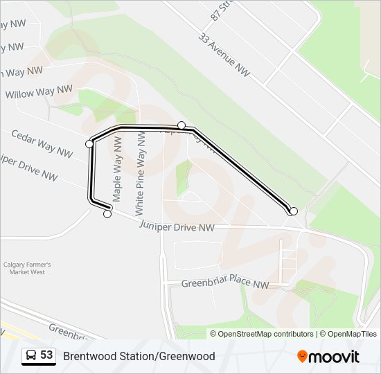 53 Bus Line Map