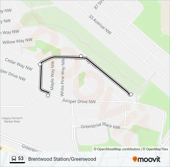 53 Bus Line Map