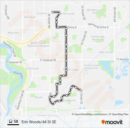 58 Bus Line Map
