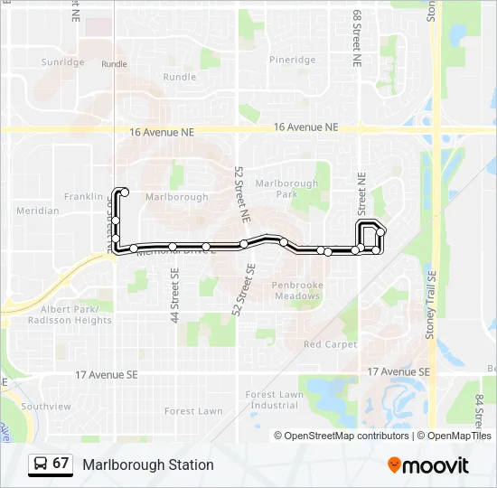 67 Bus Line Map