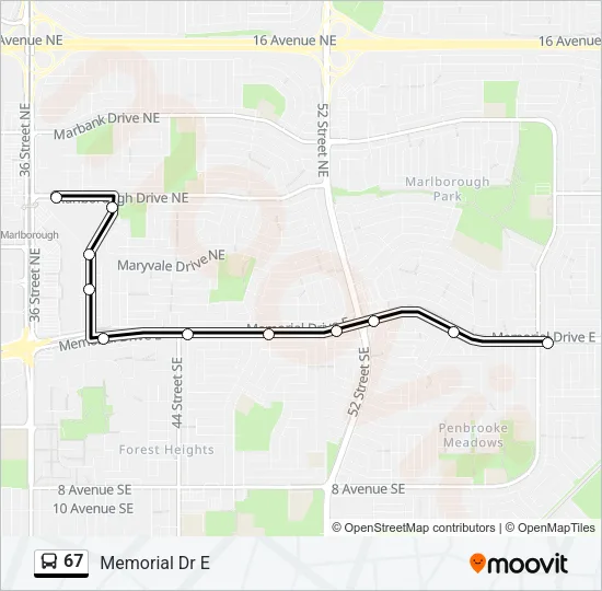 67 Bus Line Map