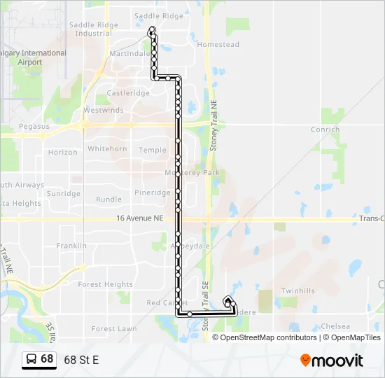 68 Bus Line Map