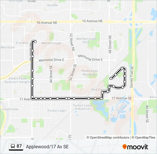 87 Bus Line Map