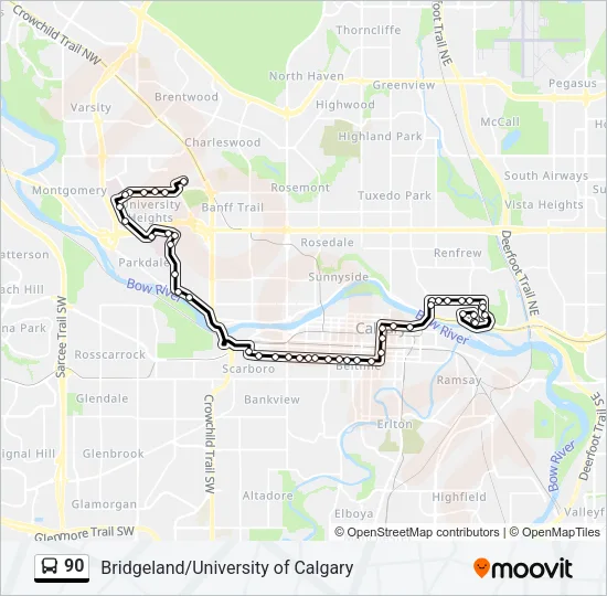 90 Bus Line Map