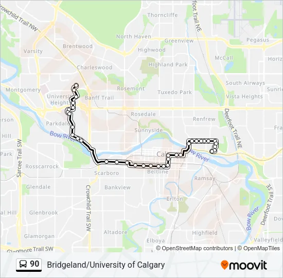90 Bus Line Map